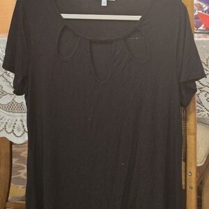 Jennifer Lopez Blouse Black Cut Out Size XL